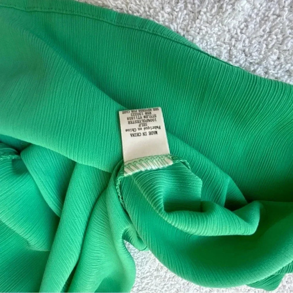 Women’s Green Chiffon Flowy Cross Knot Back Sleeveless Blouse Tank Top / Size M - Picture 6 of 7